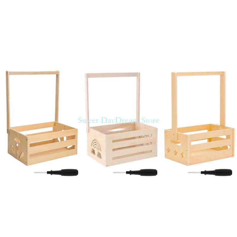 Baby Clothing Storage - Y88C Baby-showers en bois Panier-cadeau Panier